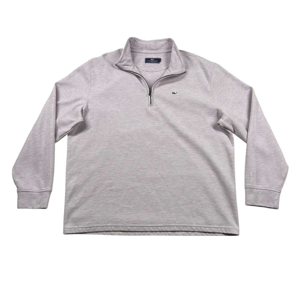 Vineyard Vines Sweater Mens XL Quarter Zip Pullover Purple Lavender Heathered
